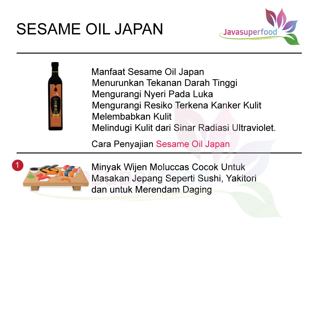 MINYAK WIJEN JAVA SUPER FOOD 750 ML/ SESAME OIL JAPAN