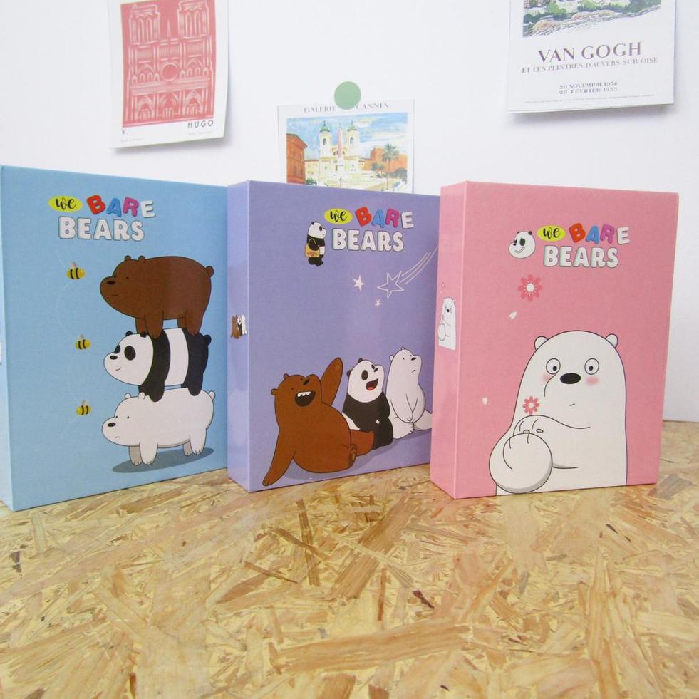 

[KODE BARANG QQ582] Mandicantik Buku gembok a6 gambar WBB we bare bears buku diary beruang teddy REA
