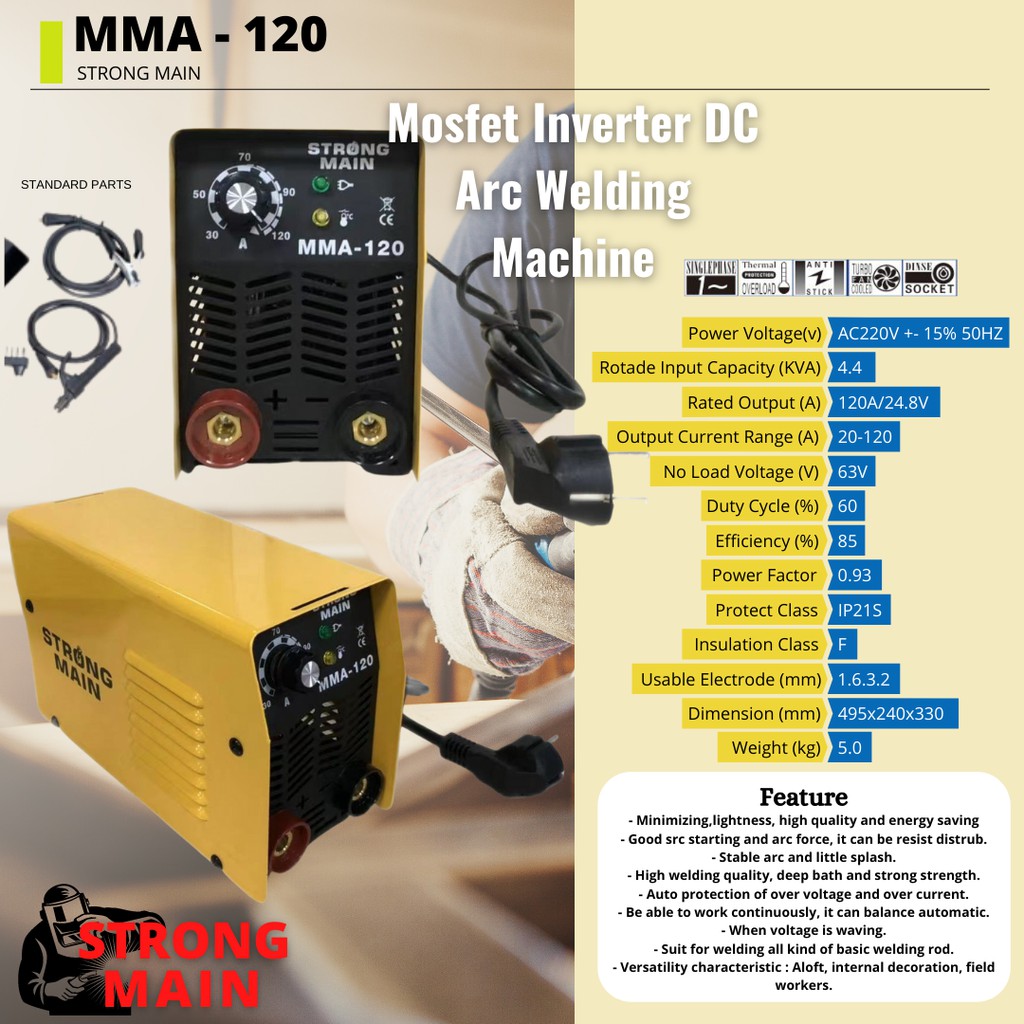 Mosfet inverter DC - Arc Welding Machine MMA 120 - Strong Main