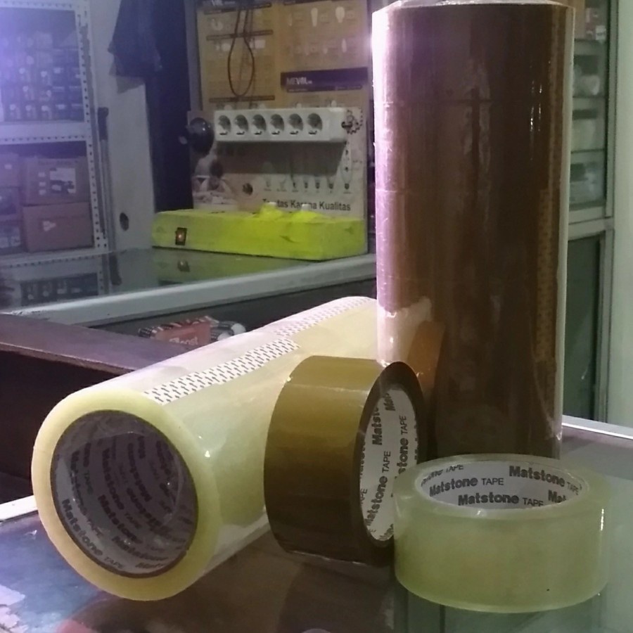 

Isolasi lakban coklat bening 45mm 100Y ( 2 inch 90 yard) solasi clear cokelat tape
