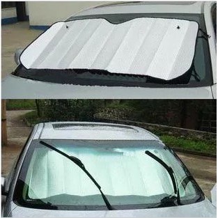 Sun Shield / Pelindung panas dashboard kaca mobil - size 130CM X 60CM / Tirai Penutup Kaca Depan Sun