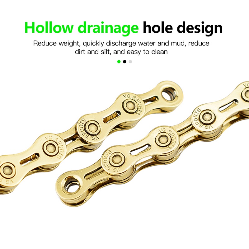 【Barang Tersedia】Rantai Sepeda Speed Bicycle Chain VG Sports 8 9 10 11 Half Hollow Aksesoris Peralatan Sepeda