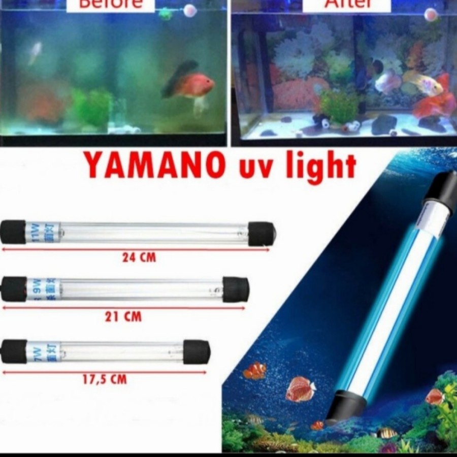 Lampu UV Akuarium Kolam ikan Anti Virus Jamur Bakteri Penjernih Air