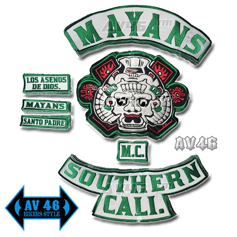 AV46 Logo Patch Mayans MC SOA Samcro Original bordir komputer motor club