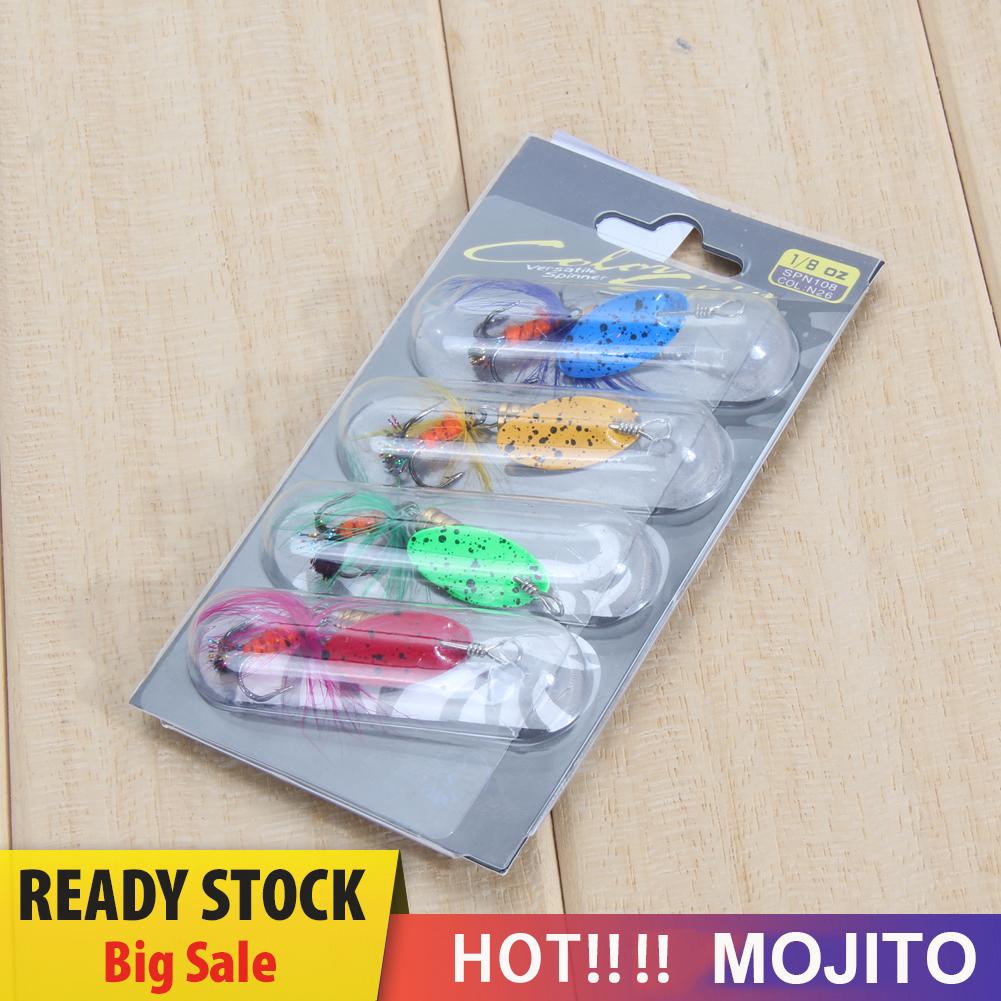 4 Pcs Umpan Pancing Hard Bait Bentuk Sendok Spinner Dengan Mata Kail