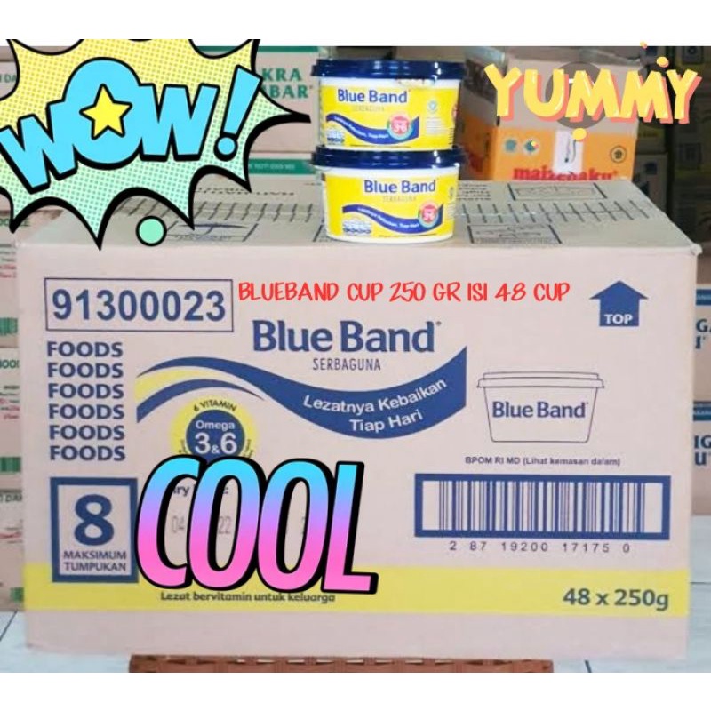 

blueband cup 250 gr / blue band / cup 250gr / mentega / margarine / margarin / 1 dus isi 48 cup