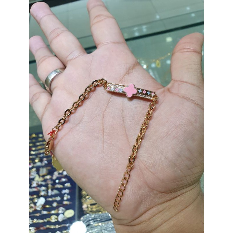 gelang emas rantai plat 700/22k pink vc