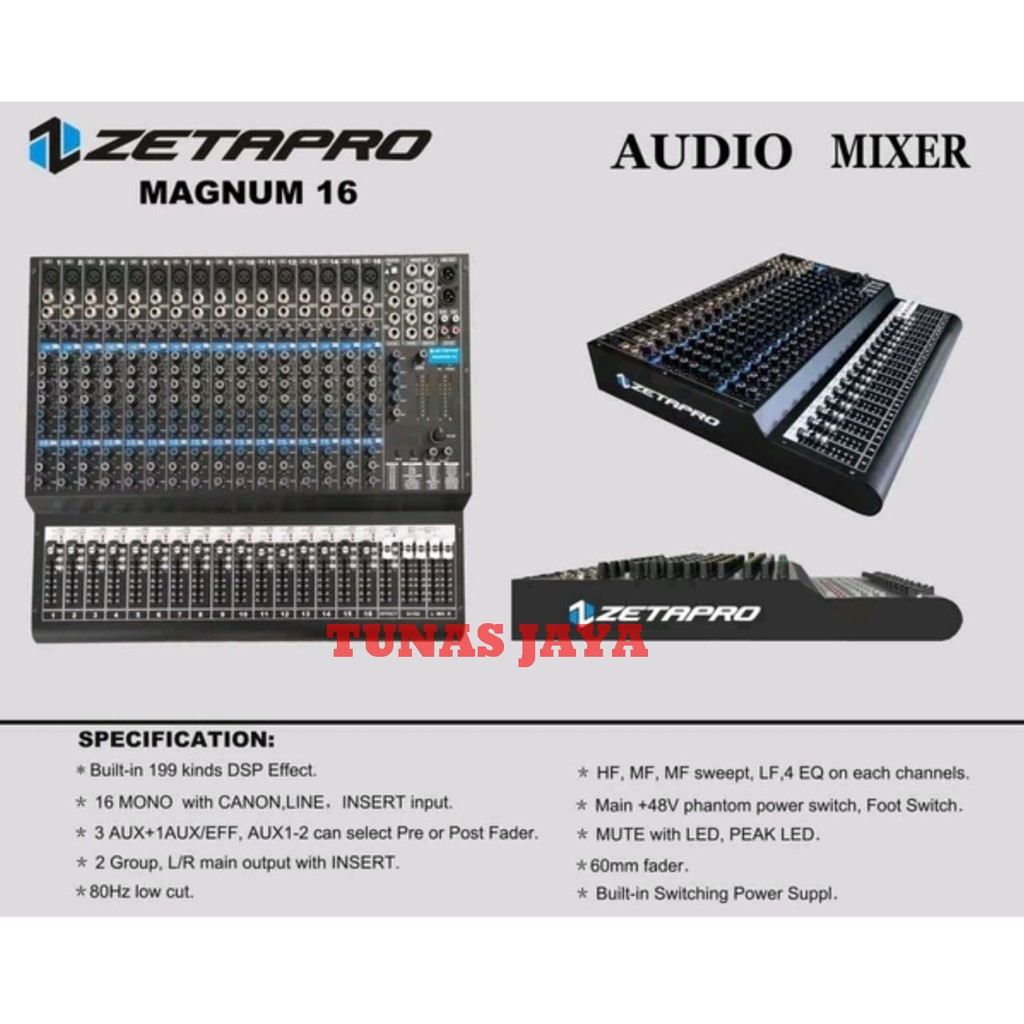 MIXER AUDIO ZETAPRO MAGNUM 16 - MAGNUM16 16 CHANNEL ORIGINAL