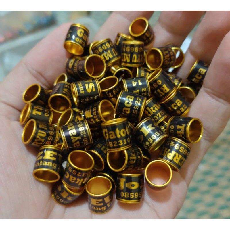 10 biji gelang merpati ring merpati request nama  8 mm