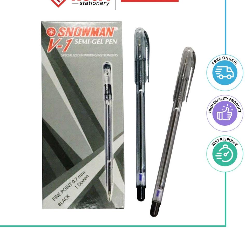 

Paket Diskon 12pc Pulpen Snowman V1 Semi Gel Pen Hitam 0.7mm -HITAM