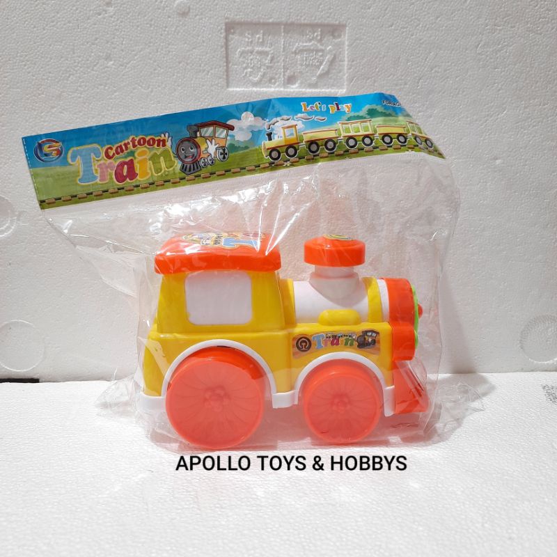 MAINAN KERETA CARTOON TRAIN DITARIK JALAN NYALA