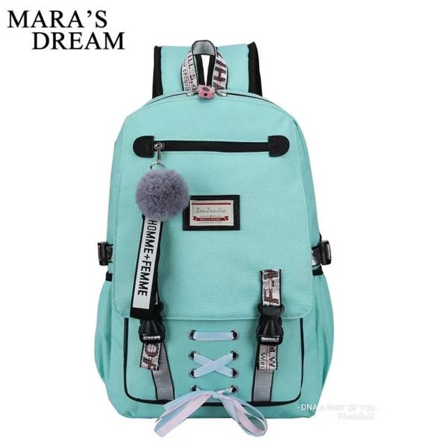 Tas ransel hits - Ransel wanita tali (TANPA GANTUNGAN POMPOM)