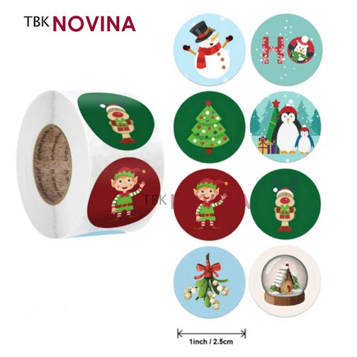 [KODE CHRISTMAS ] Stiker Natal / stiker christmas Label Segel  2.5cm (10 pcs)