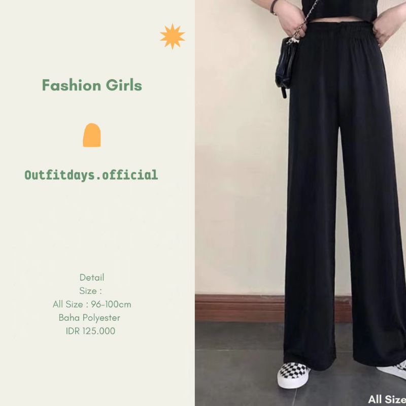 Celana Longgar / Celana Fashion Korea / Highwaist / Celana Wanita / Fashion Korea / Celana Kulot / K