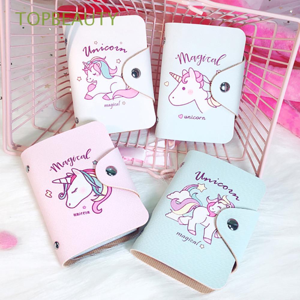 20 Slot Dompet Kartu Pendek Bahan Kulit Pu Motif Print Gambar