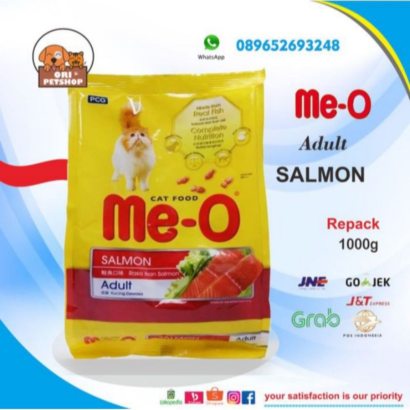 makanan kucing meo salmon meo adult salmon repack 1000g