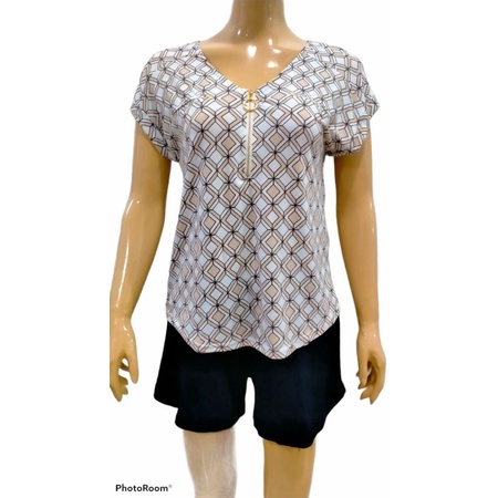 BLOUSE CASUAL ZIPER DEPAN BRANDED EXPORT TERMURAH