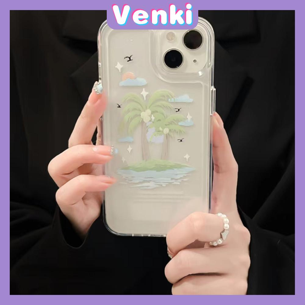 iPhone Case Silicone Soft Case Clear Case Space Case Shockproof Protection Camera Metal Button Coconut Tree Compatible For iPhone 11 Pro Max 13 Pro Max 12 Pro Max 7Plus xr XS Max