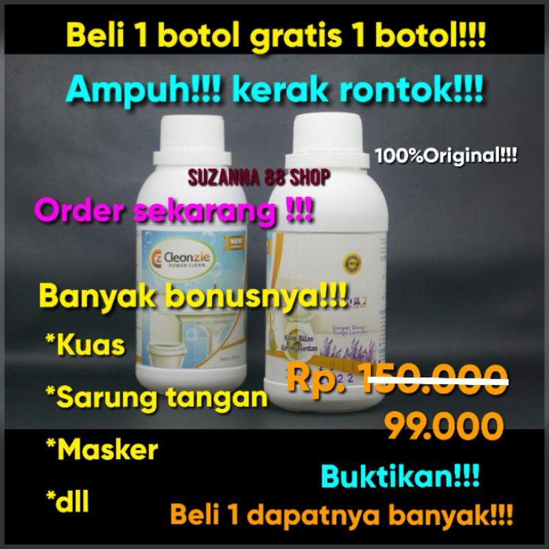 Pembersih kerak Cleanzie power clean beli 1btl gratis 1btl +bonus2 lainnya