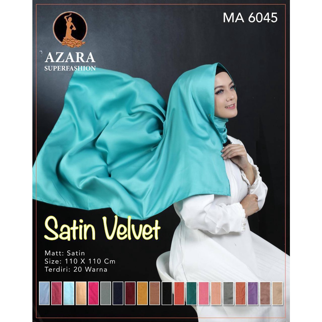 Grosir Hijab Azara Satin Velvet Jilbab Segiempat Jilbab Polos Termurah Terlaris