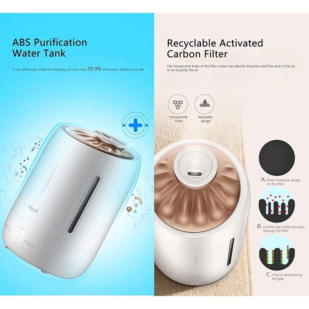 Humidifier Jumbo Xiaomi Derma F600 5L Pelembab Ruangan Touch Screen-2