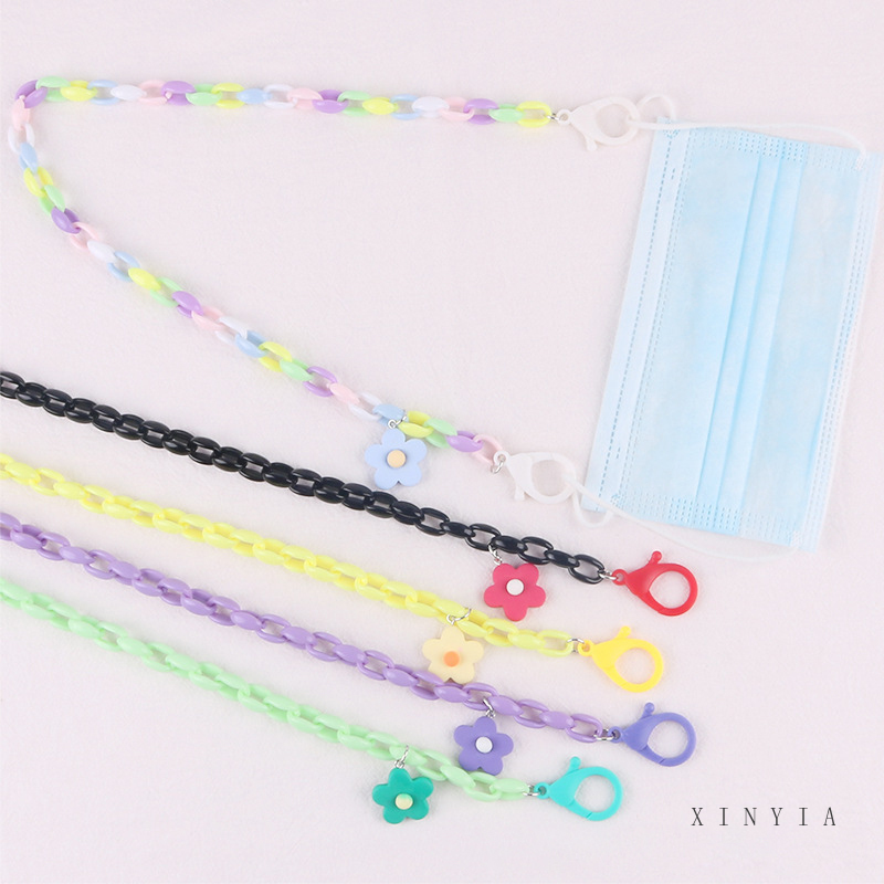 Adjustable Mask Clip Lanyard Ear Holder/Neck Strap Rope Colorful Bead Chain/Anti Slip Glasses Lanyard Holder Strings Anak -K