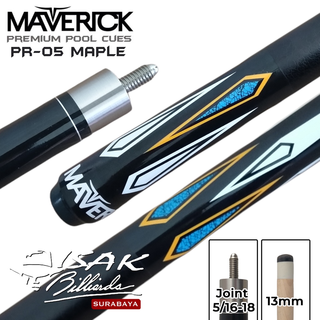 Maverick Pool Cue PR-05 - Premium Maple Stick Billiard Stik Biliar