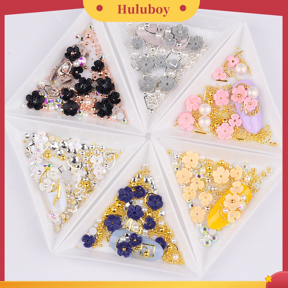 Huluboy Huluboy♡ Hiasan Kuku 3D DIY Bentuk Bunga Dengan Berlian Imitasi Untuk Nail Art
