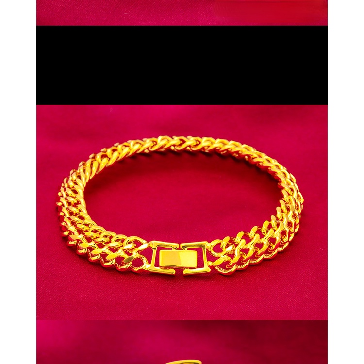 Gelang Tangan Lapis Emas Asli Kadar 375 Model Kelabang Gaya Minimalis Untuk Pasangan / Pria / Wanita