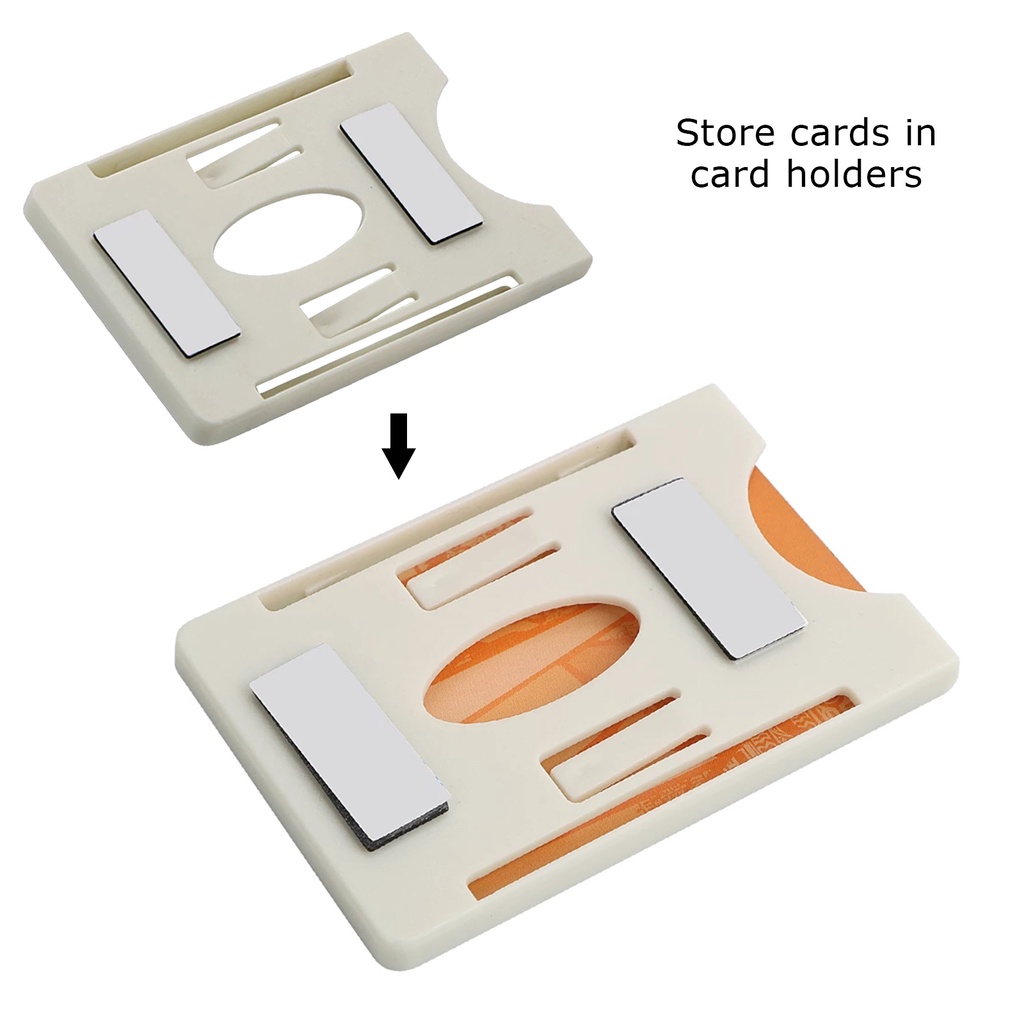 Minimalis ABS Transparan Lengan Kartu Parkir Kaca Depan Mobil Parkir Pass Protection Card Perekat Dudukan Kartu Parkir