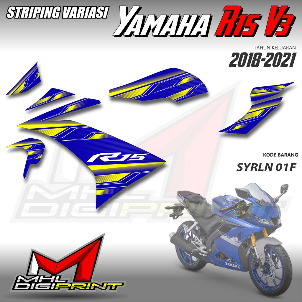 STRIPING VARIASI YAMAHA R15 V3 - STIKER R15 V3 - SYRLN 01