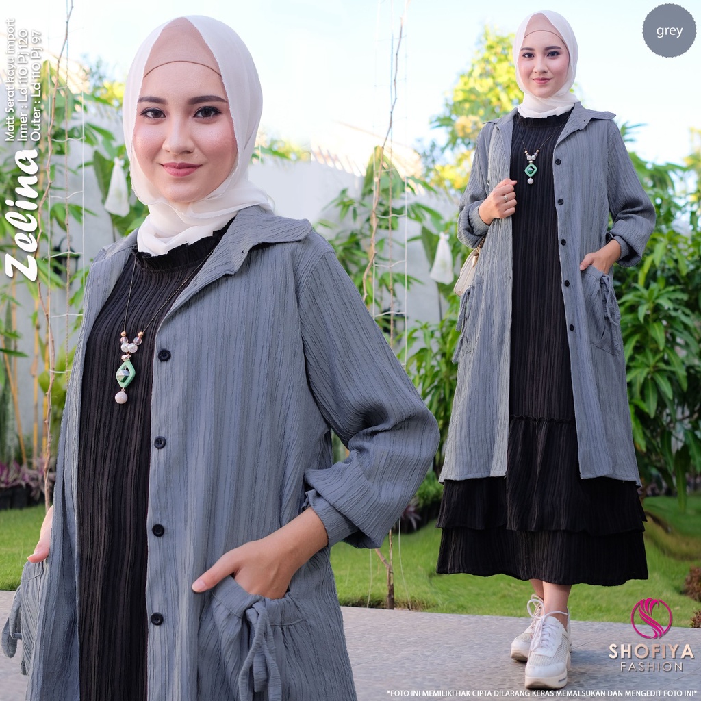 Zelina Dress Set Long Tunik By Shofiya