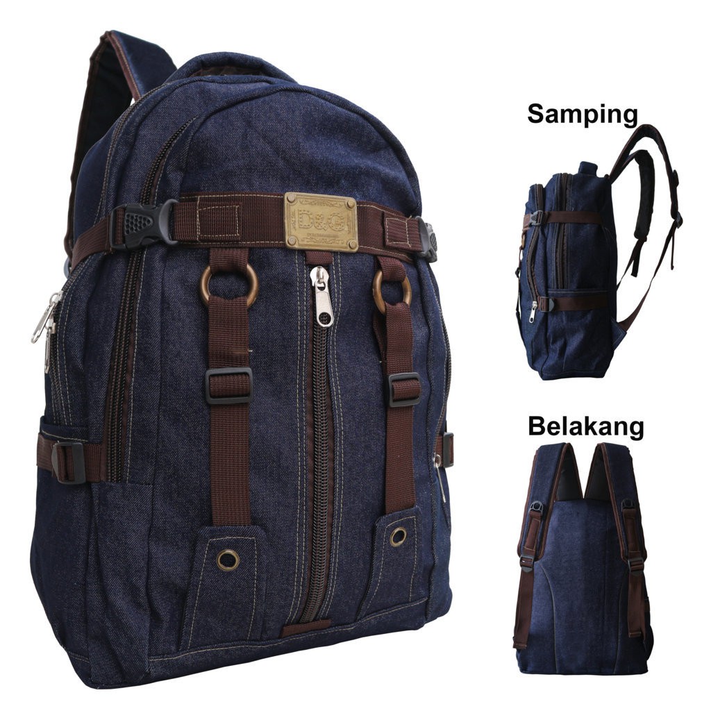 Tas Ransel Distro DG Jeans Pria Wanita Sekolah Kuliah Fashion Traveling