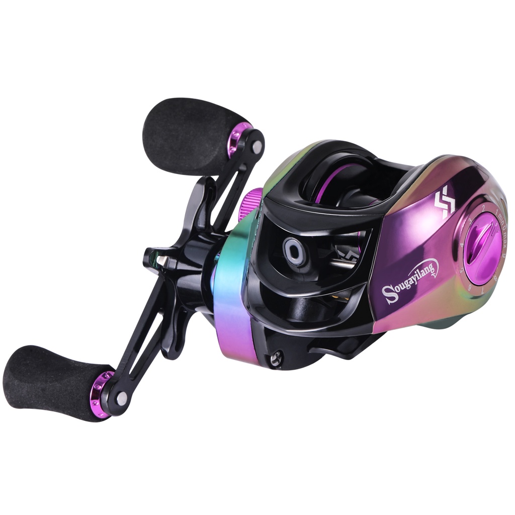 Sougayilang Baru Baitcasting Fishing Reel 19 + 1BB EVA Menangani Warna-warni Casting Fishing Reel Pancing untuk Memancing Air Tawar