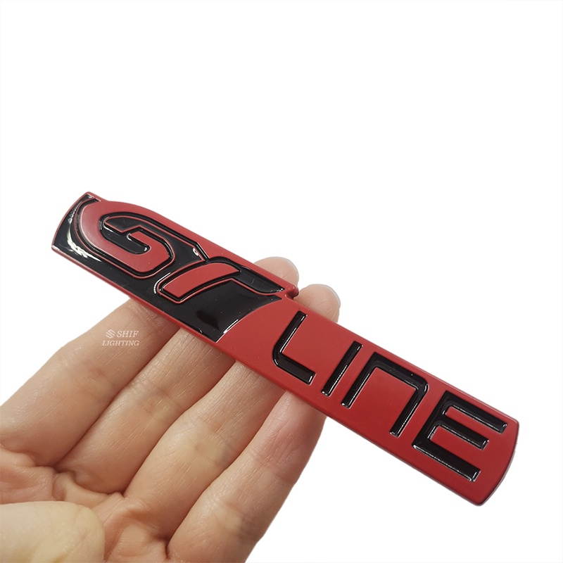 1pc Stiker Emblem / Badge GT LINE Bahan Metal Untuk Dekorasi Bagasi Belakang Mobil Universal