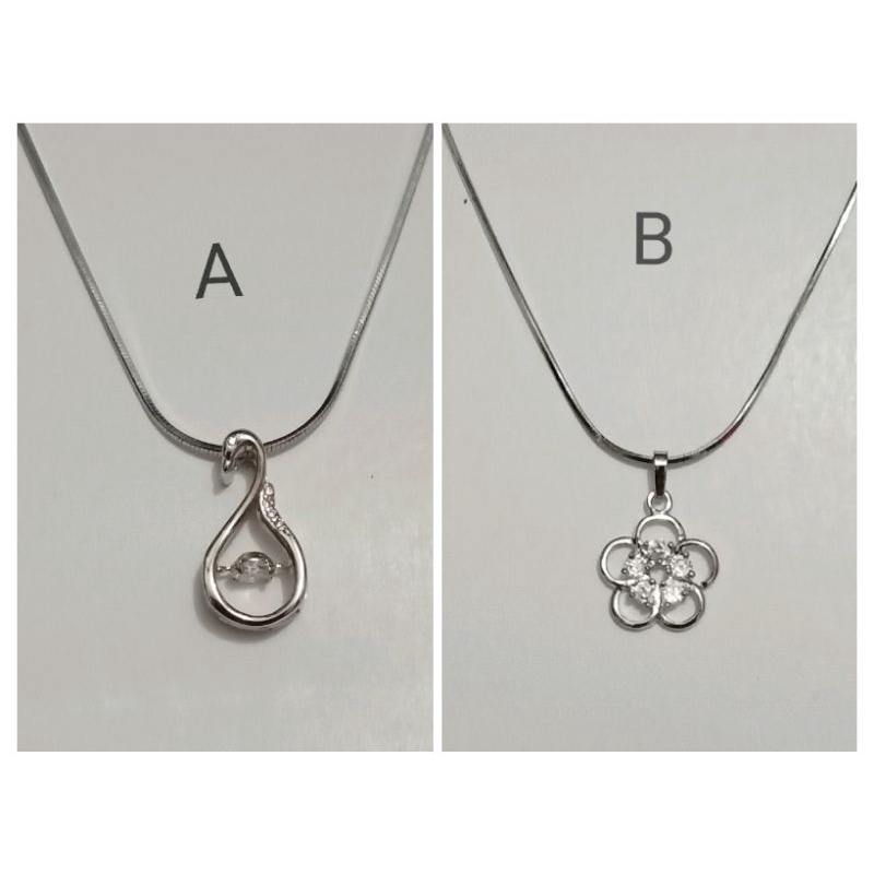 RAL531. Kalung wanita lapis putih silver ukuran 45 cm belut