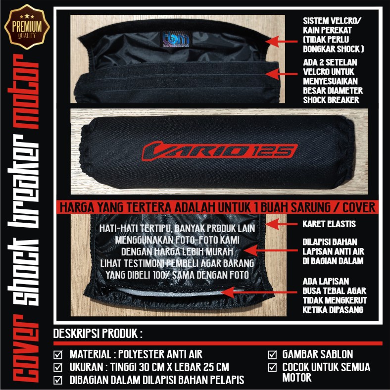 SARUNG PELINDUNG COVER SOKBREKER SHOCK BREAKER BELAKANG NEW VARIO 125 ANTI AIR
