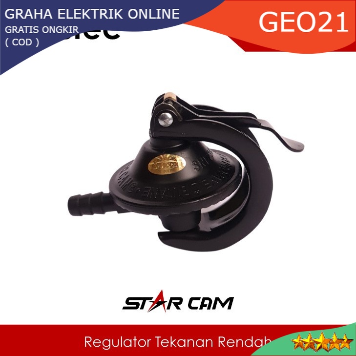 GEO21 Regulator Kompor STARCAM SC-23S NON Meter SNI I Regulator Gas LPG Model Catok Pengaman SC23S S