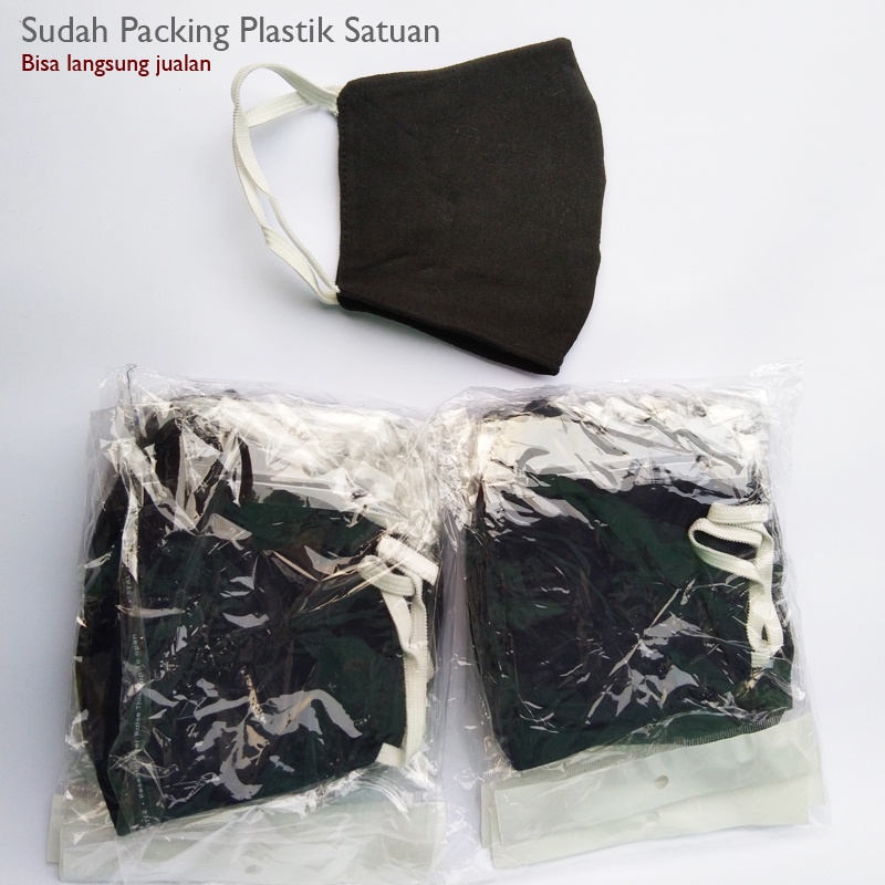 MASKER KAIN HITAM POLOS MURAH / MASKER HITAM POLOS DEWASA MASKER KAIN TERMURAH PRIA WANITA