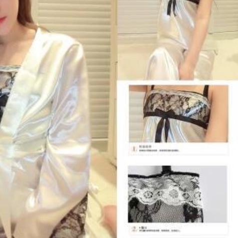 ۞ JC- Set Kimono 3in1 Yuanita / Kimono sleepwear / Kimono Satin Set 3in1 Import / Baju tidur wanita 