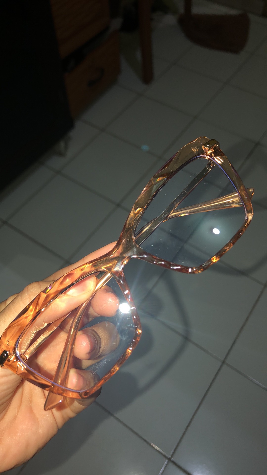 Kacamata Myopia Dengan Bingkai Persegi Model Transparan Untuk Komputer