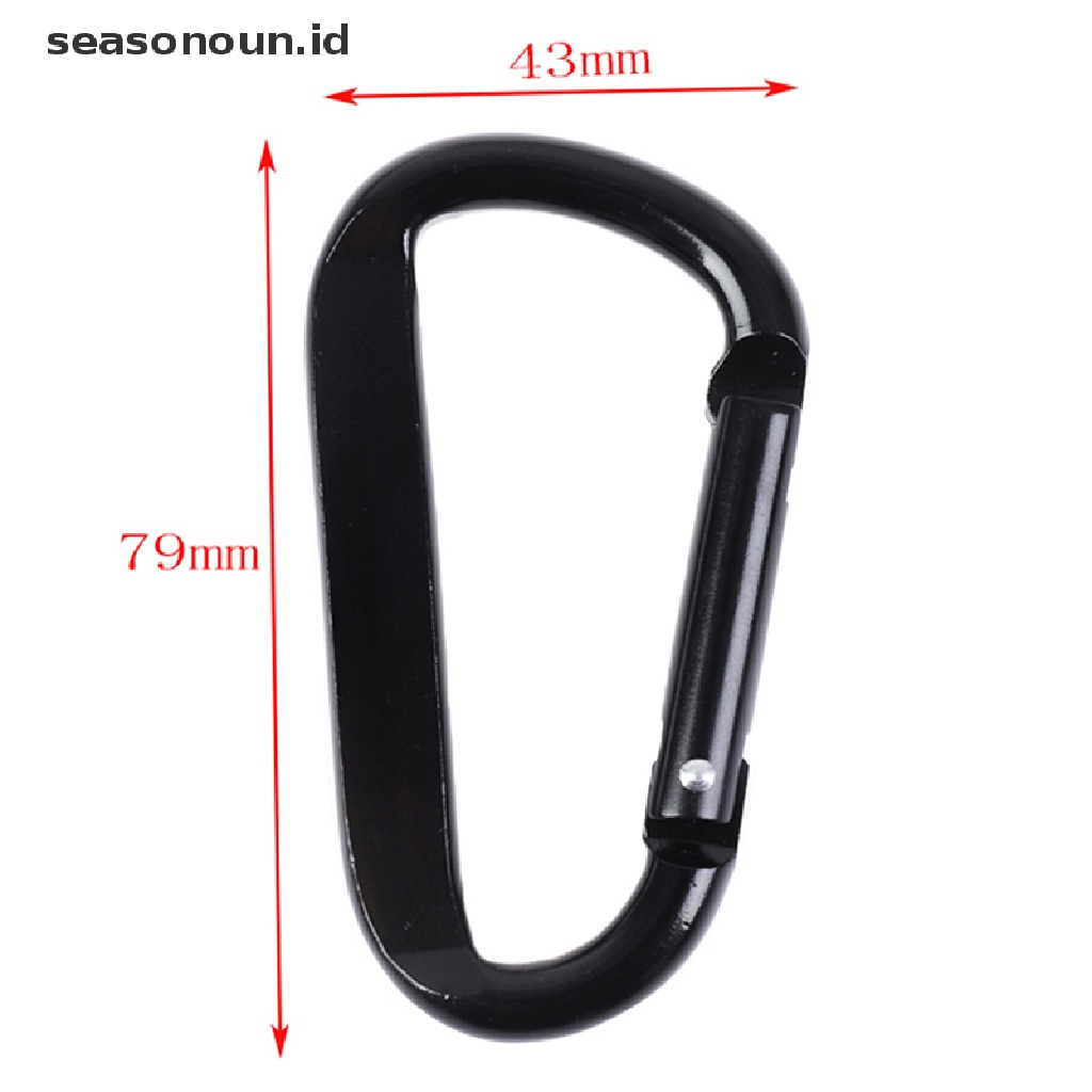 (seasonoun) 5pcs Klip Carabiner Bentuk D Kuat