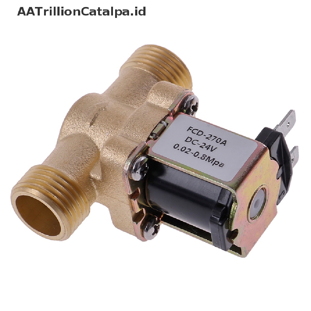 Katup Solenoid Elektrik G1 / 2 &quot;DC 12v 24v AC220v Bahan Kuningan Untuk Pemanas Air Tenaga Surya