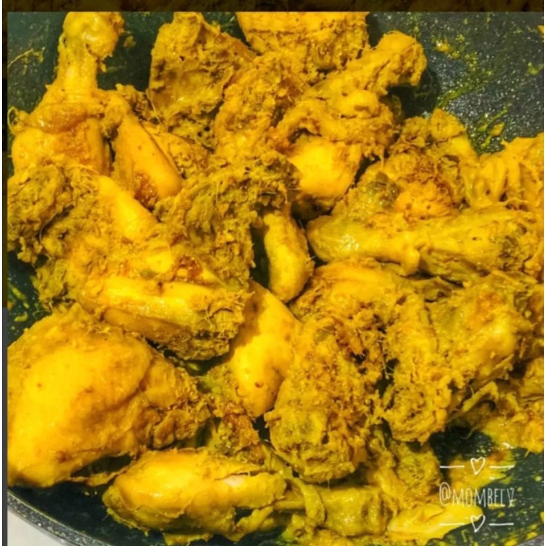 

ayam ungkep bumbu kuning siap goreng 5potong vakum