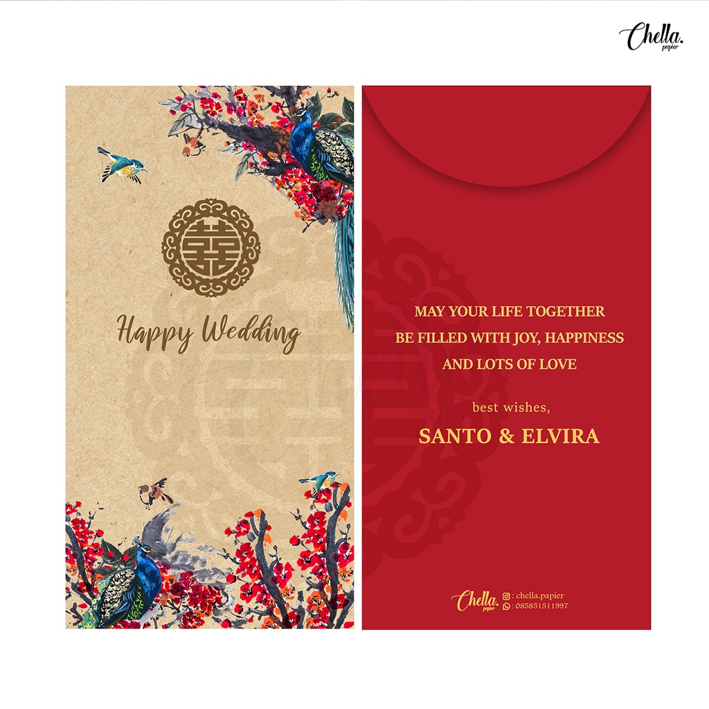

CLASSIC WEDDING SERIES - ANGPAO AMPLOP WEDDING - CUSTOM BISA TULIS NAMA (ISI 6 PCS) CATALOG #2