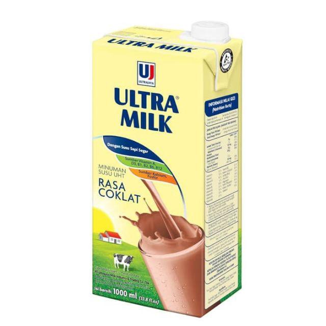 SUSU UHT ULTRA 1000ML FULL CREAM DAN COKLAT / 1 DUS ISI 12 PCS @1 LITER