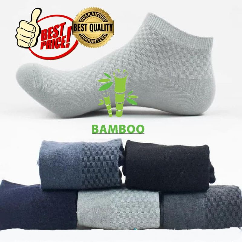 Kaos Kaki Pendek Pria Bamboo , Arang , Serat Bambu 010