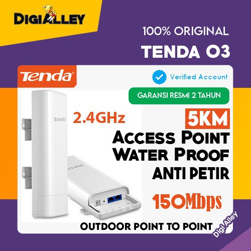 Tenda O3 Wireless Outdoor Point To Point Router 5KM Extender 2.4Ghz