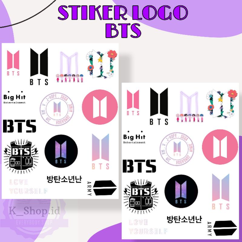 

[Unaverse] STIKER/ STICKER LOGO BTS Glossy Matte Jungkook Taehyung Murah