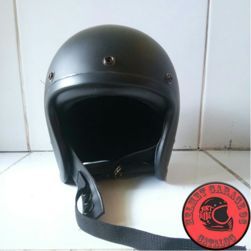 Jual Helm Slim Head warna hitam doff spon hitam | Shopee Indonesia